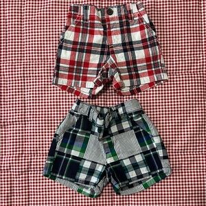 Gymboree Kids Plaid Shorts - Red, navy, green